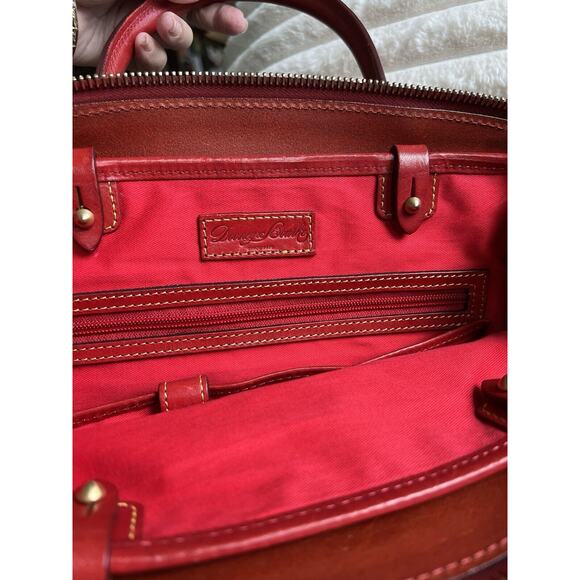 Dooney & Bourke Zebra Satchel with Red Leather - Picture 7 of 9
